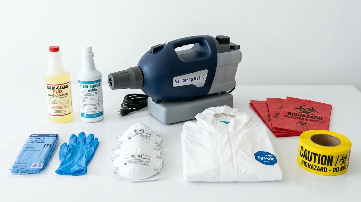 Professional biohazard remediation crew working in Allen